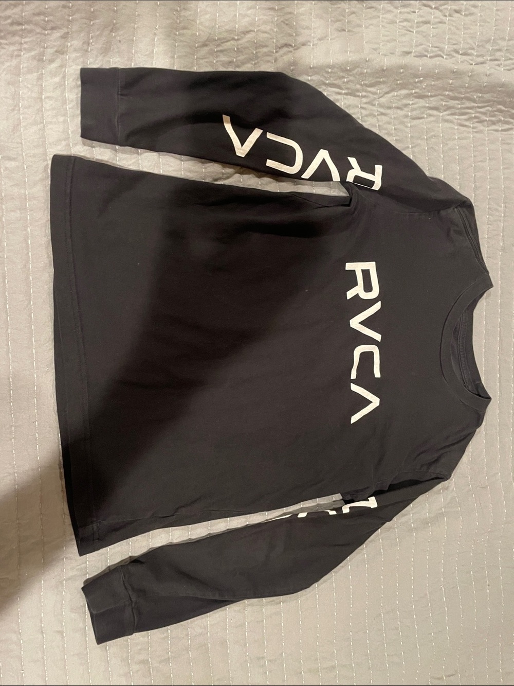 RVCA Black Long Sleeve Logo Shirt
